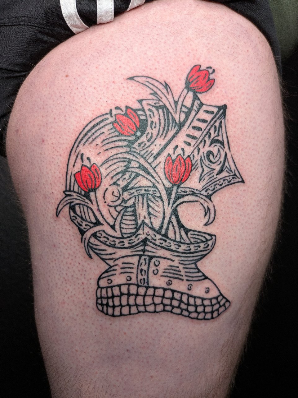 Woodcut medieval knight