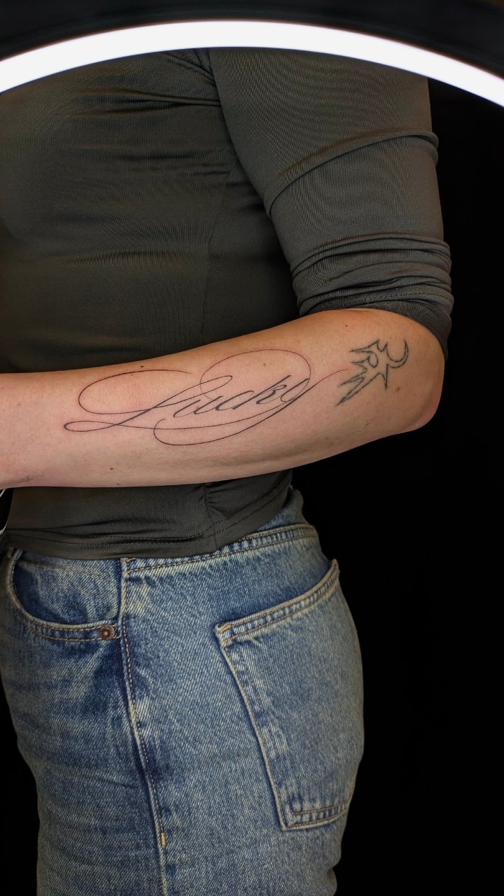 Lucky Script Tattoo 