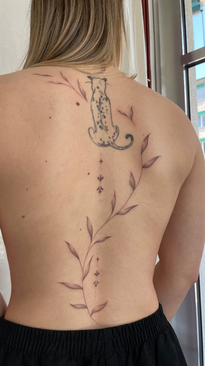 ❀ ⠶Freehand Backpiece ⠶Floral ⠶Ornamental ⠶Fineline ⠶Dotwork ⠶ ❀