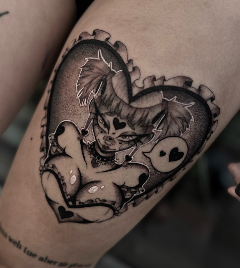 Heartshaped cozy girl