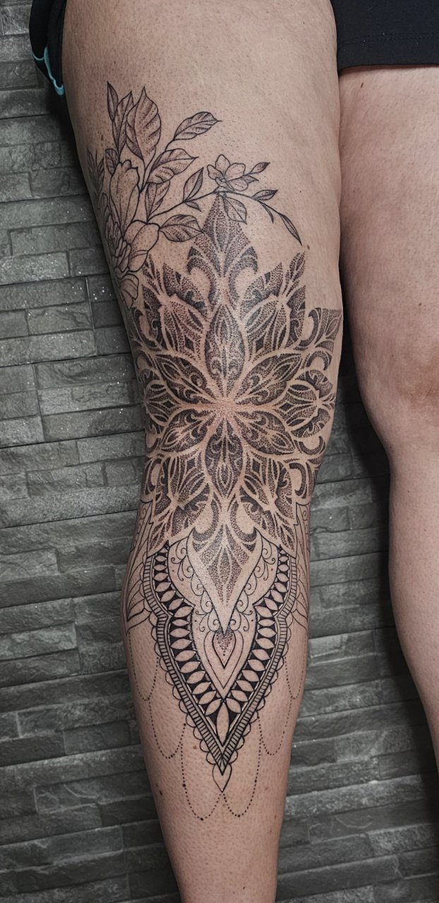intricate mandala leg