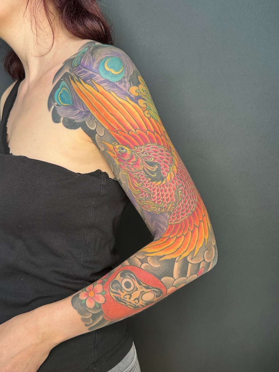Ho-o , Phoenix , Daruma, Sakura Sleeve 