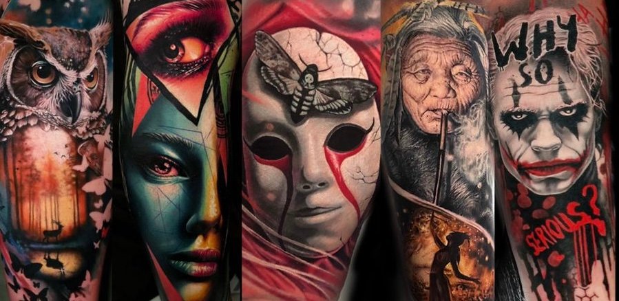 Bock auf Farbe unter der Haut? 🎨 Ob detailreiche Portraits, abstrakte Kunst oder kleine Tattoos – wir setzen deine Ideen kreativ und individuell um. Let’s create something unique!