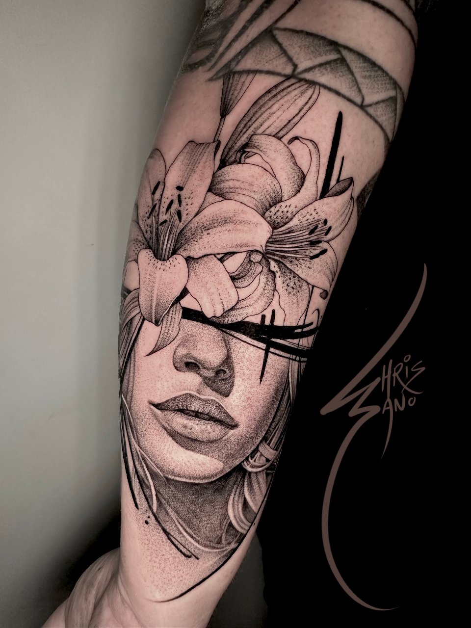 Portrait with flowers